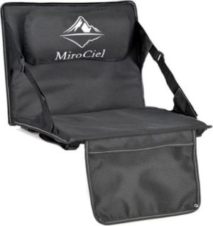 Stadium Seat with Back Support: Lightweight Foldable Bleacher Cushion for Outdoor,Sport Events,Picnic,Camping,Hiking (Black)