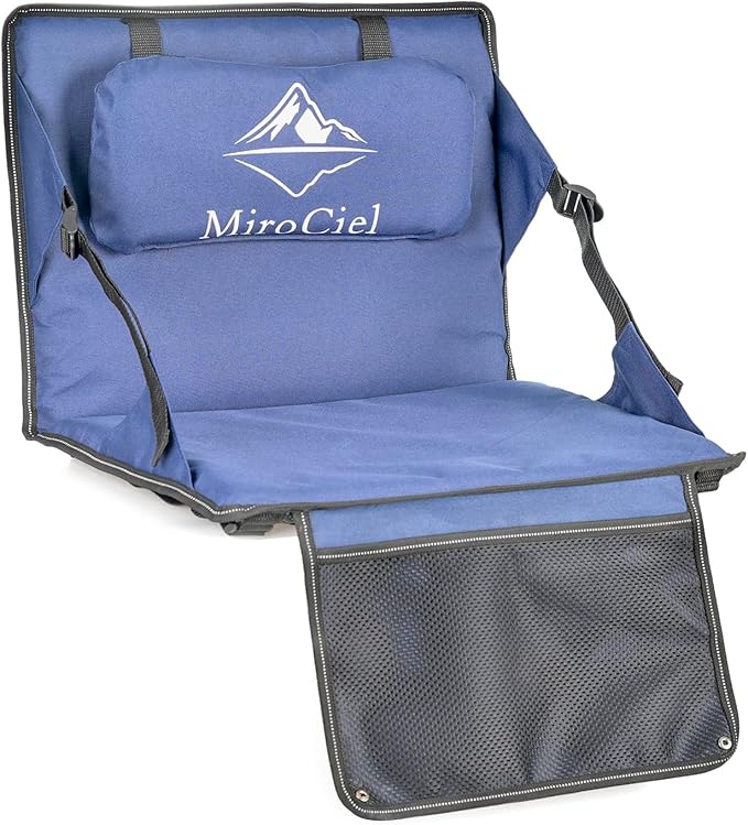 Stadium Seat with Back Support: Lightweight Foldable Bleacher Cushion for Outdoor,Sport Events,Picnic,Camping,Hiking (Army Blue)