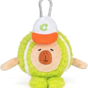 Cute Plush Capybara Tennis Keychain